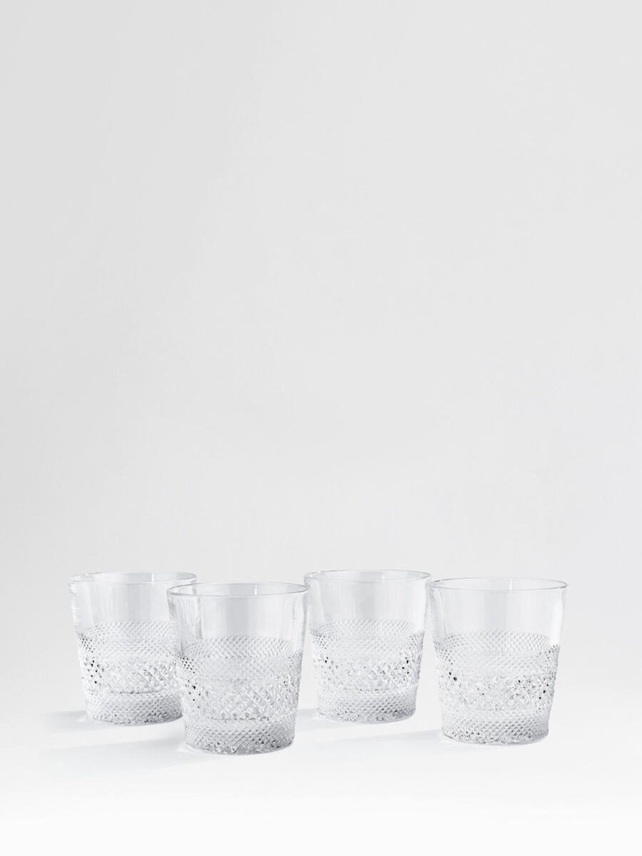 Dining Soho Home | Huxley Cut Crystal Rocks Glass, Set Of Four