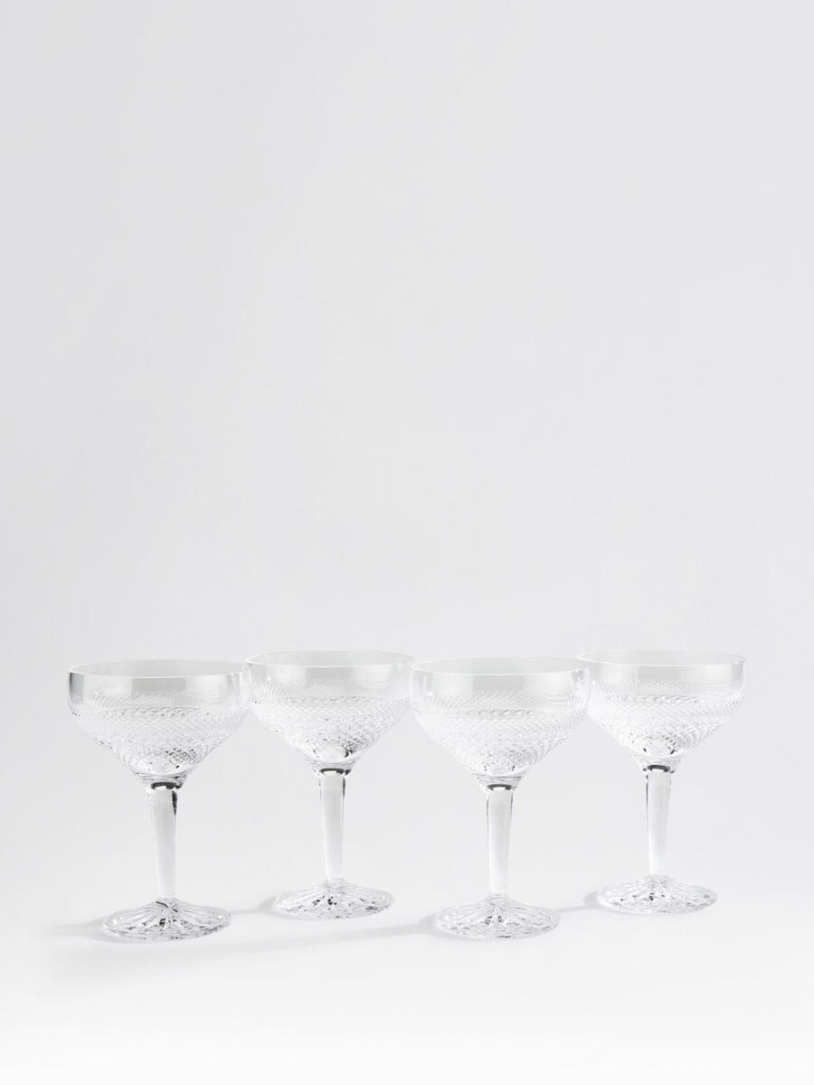 Dining Soho Home | Huxley Cut Crystal Coupe Glass, Set Of Four