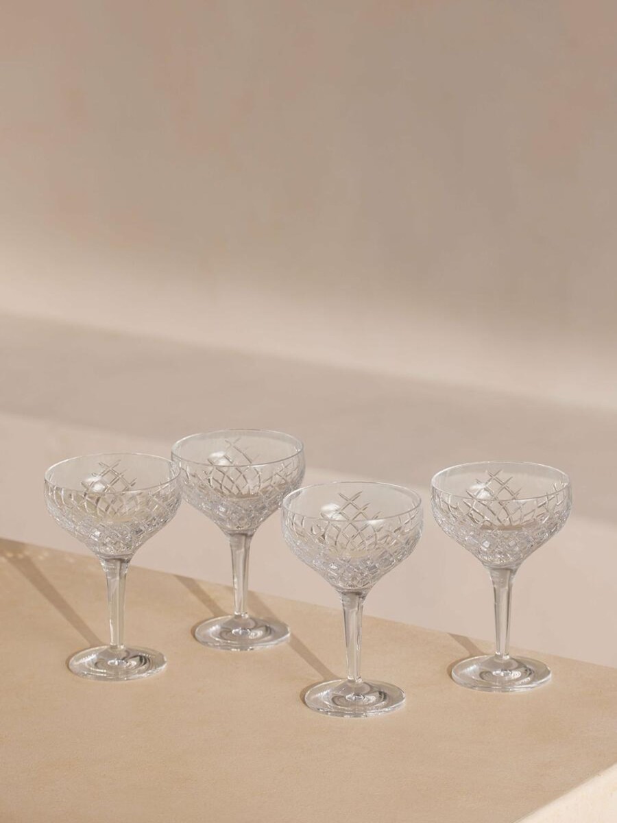 Dining Soho Home | Barwell Cut Crystal Champagne Coupe, Set Of Four