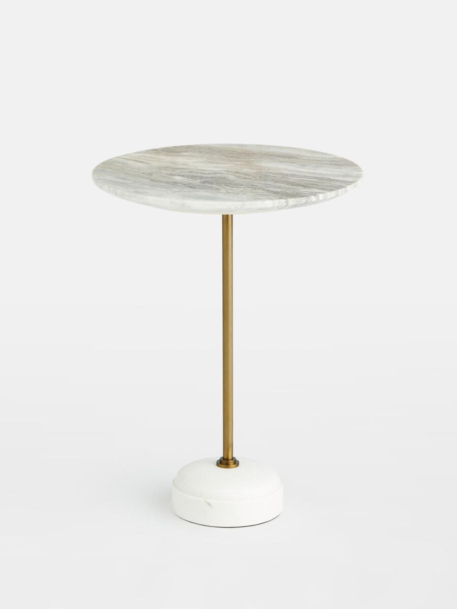 Furniture Soho Home | Fleet Side Table, Medium/Mid Height Marble Fantasy Brown