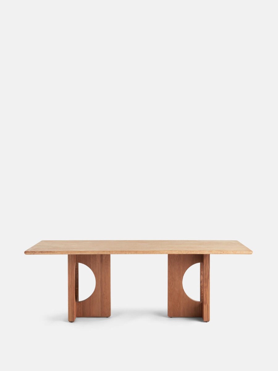 Furniture Soho Home | Elliot Dining Table, Travertine