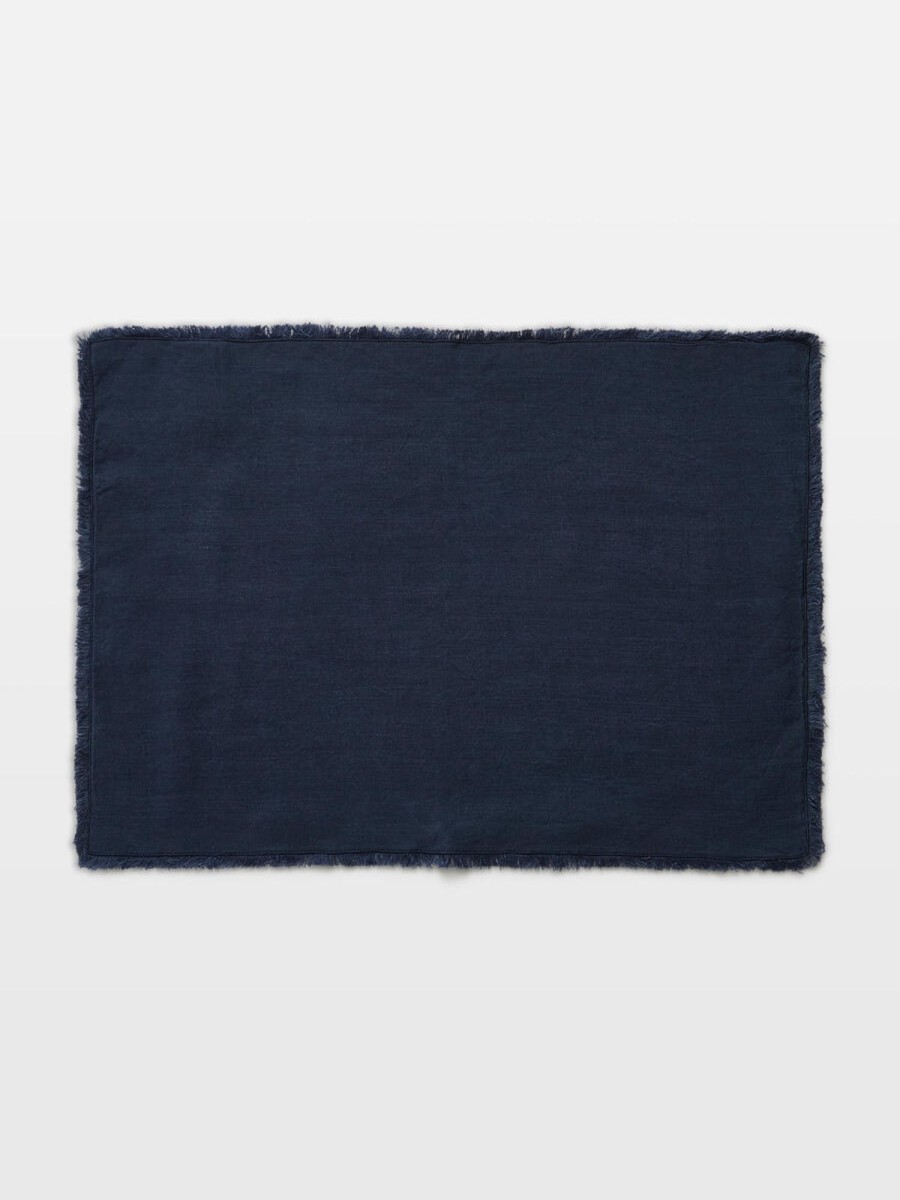 Textiles Soho Home | Whitney Linen Placemats, Set Of Four Navy