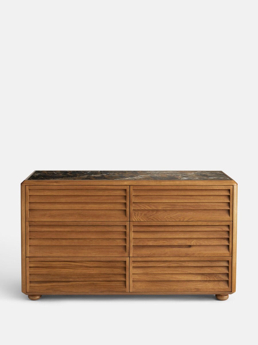 Furniture Soho Home | Lucia Six Drawer Dresser, Michelangelo Marble