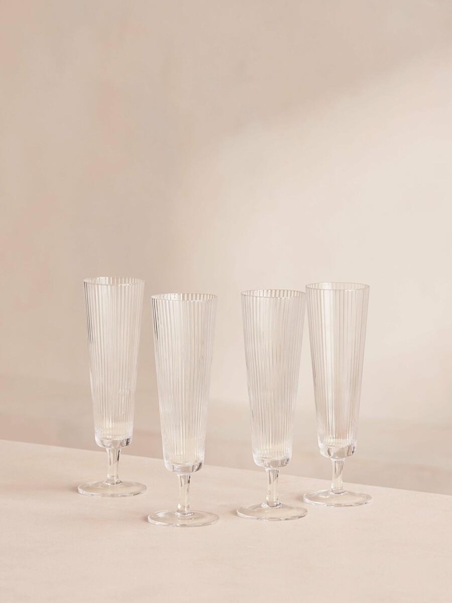 Dining Soho Home | Fluted Champagne Glass, Set Of Four