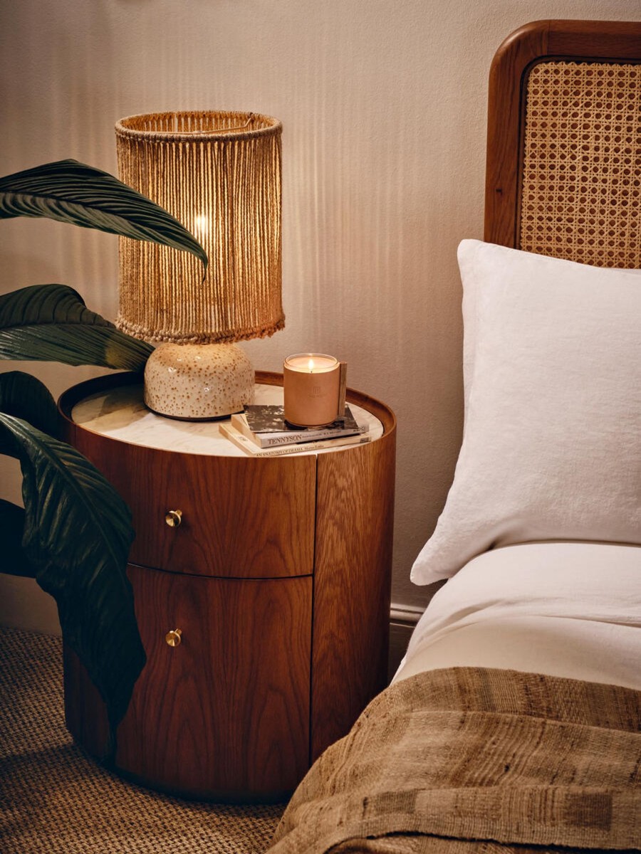 Furniture Soho Home | Andrea Bedside Table, Carrara Marble