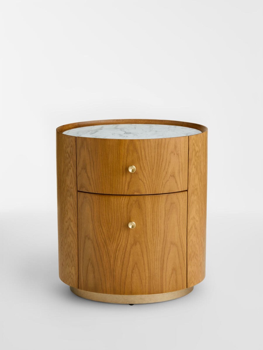 Furniture Soho Home | Andrea Bedside Table, Carrara Marble