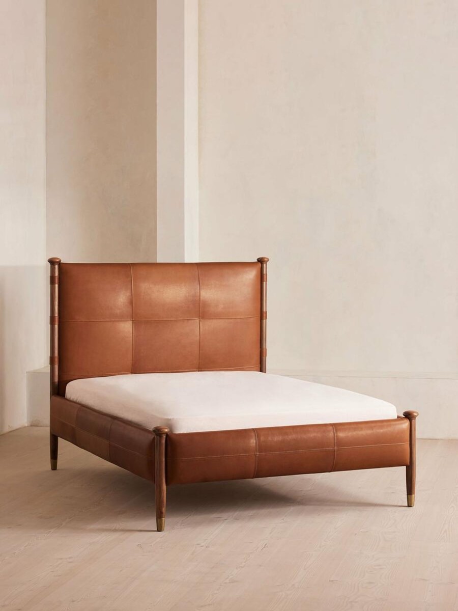 Furniture Soho Home | Paolo Bed, Sycamore Leather