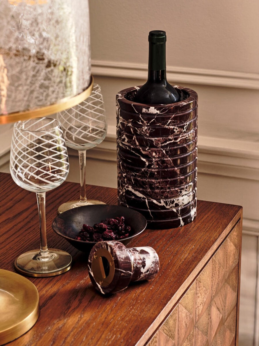 Dining Soho Home | Pavel Red Marble Wine Cooler