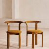 Furniture Soho Home | Pair Of Zita Dining Chairs, Boucle Mustard