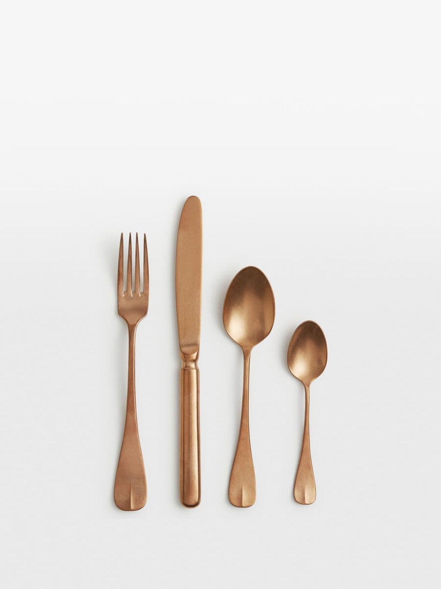 Dining Soho Home | Stonewashed Cutlery, Rose Gold, Set Of 24