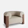 Furniture Soho Home | Eldon Armchair, Walnut, Boucle