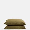 Textiles Soho Home | Luna Linen Pillowcase, Set Of Two Olive