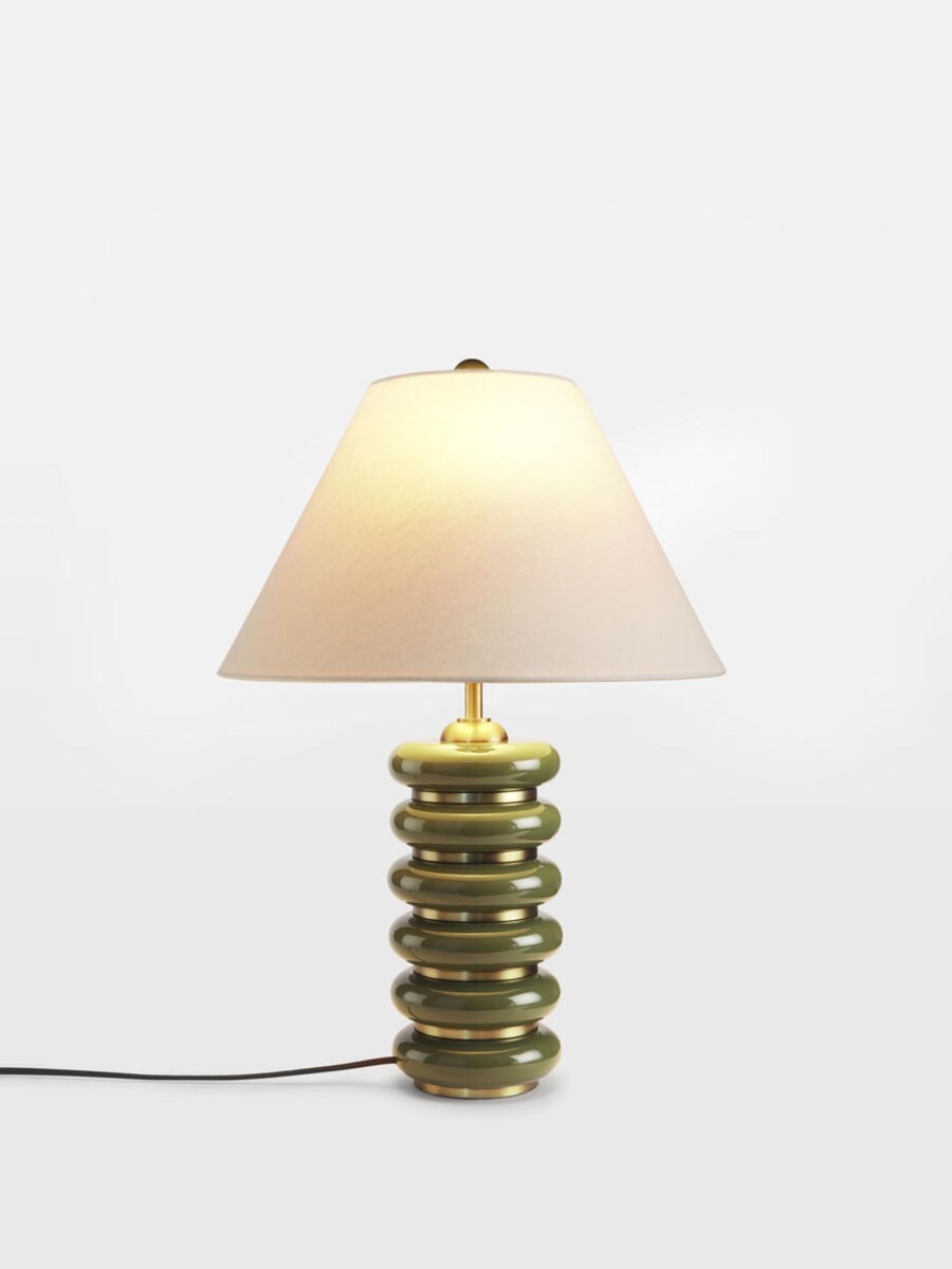 Lighting Soho Home | Greyson Table Lamp, High Gloss Lacquer, Olive