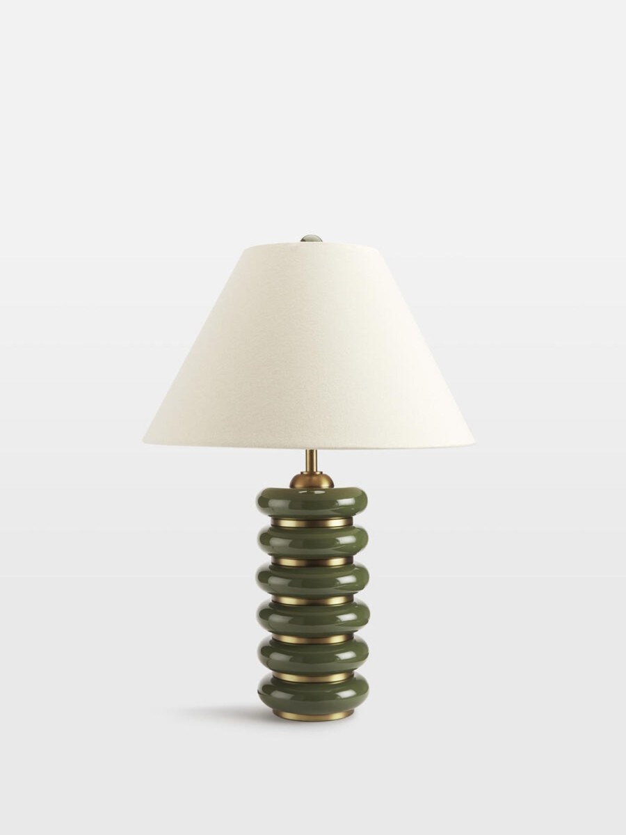 Lighting Soho Home | Greyson Table Lamp, High Gloss Lacquer, Olive