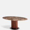 Furniture Soho Home | Murcell Oval Dining Table, Dark Emperador Marble