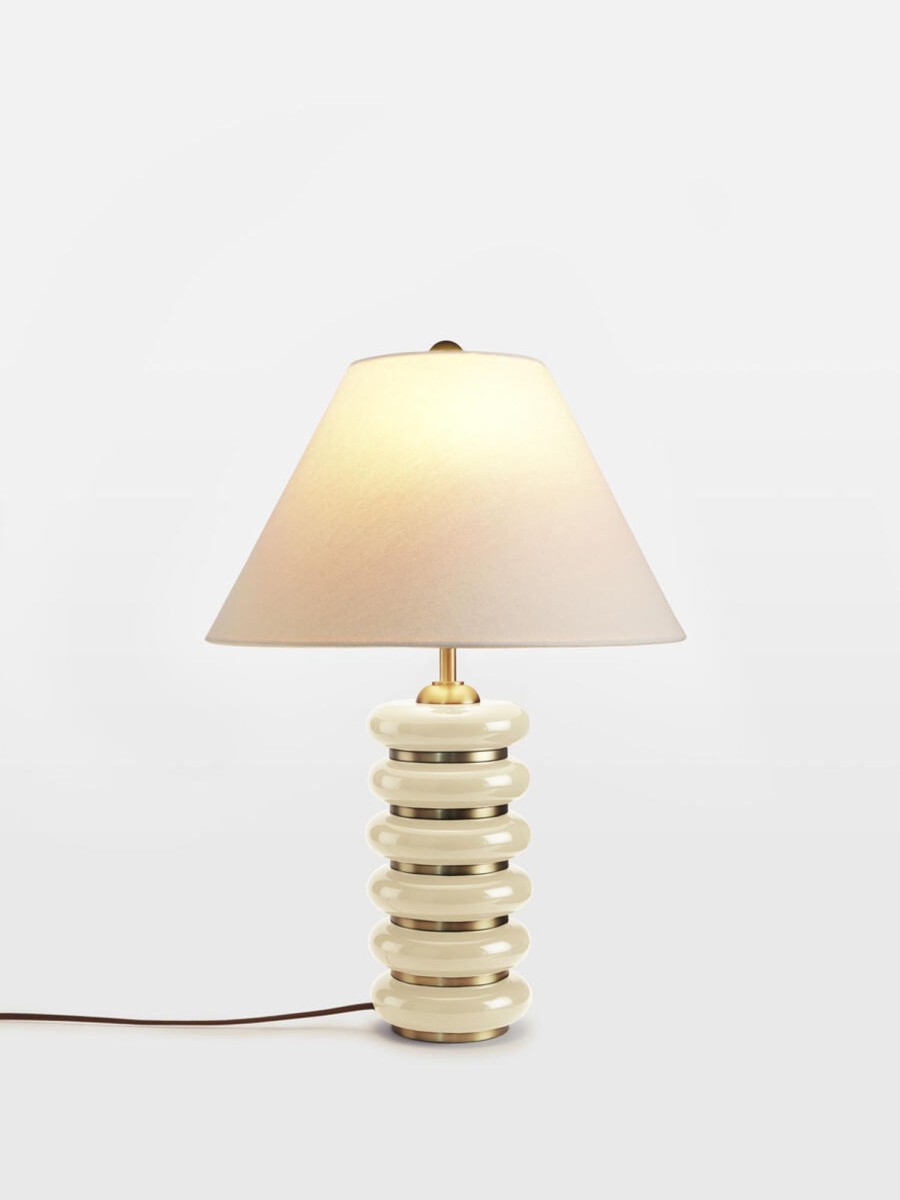 Lighting Soho Home | Greyson Table Lamp, High Gloss Lacquer, Cream