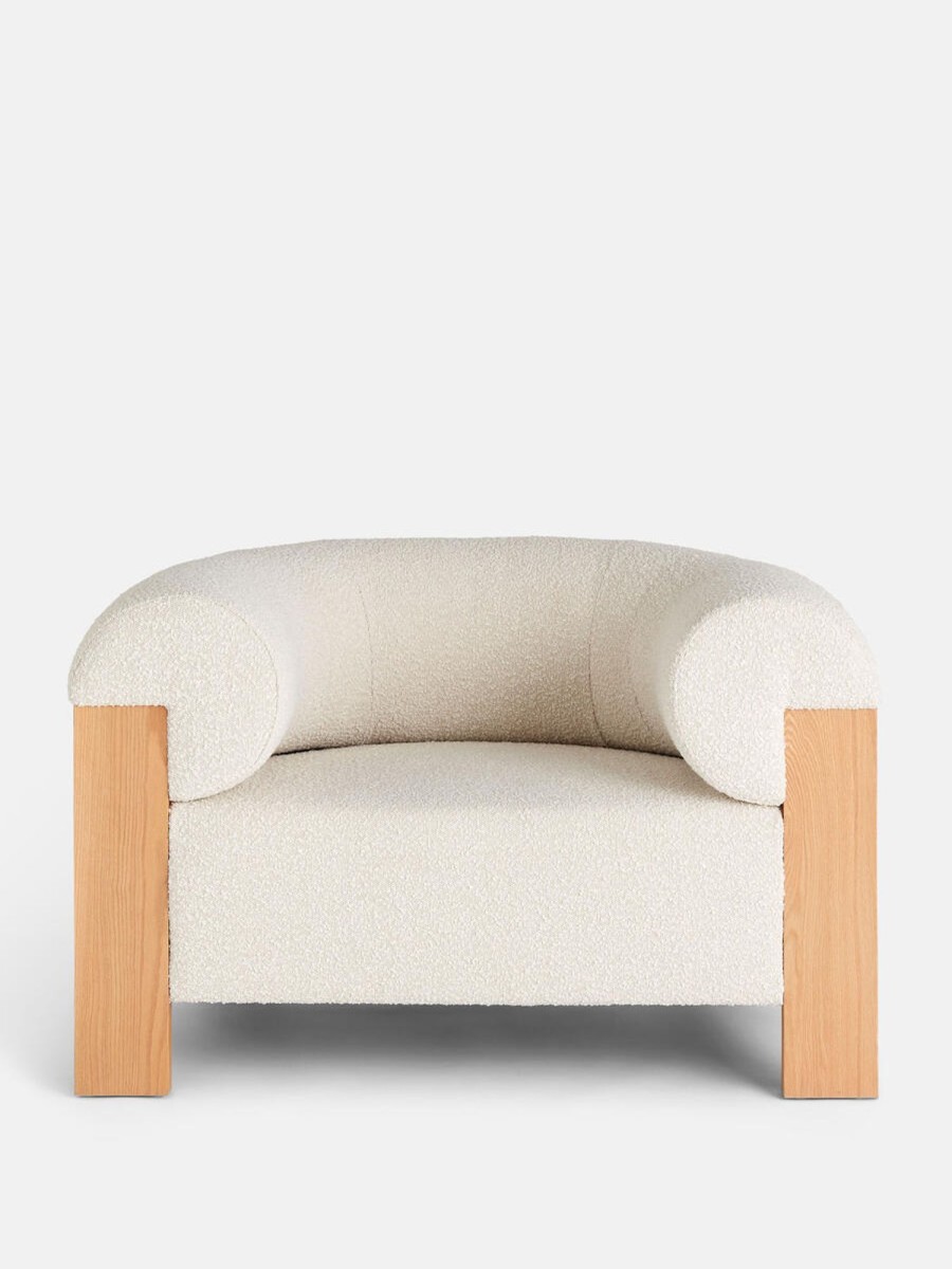 Furniture Soho Home | Eldon Armchair, Oak, Boucle Natural