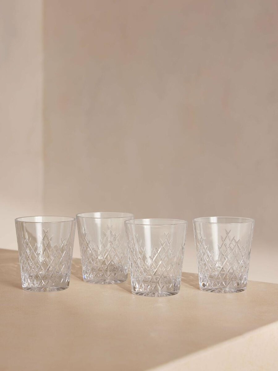 Dining Soho Home | Barwell Cut Crystal Rocks Glass, Set Of Four