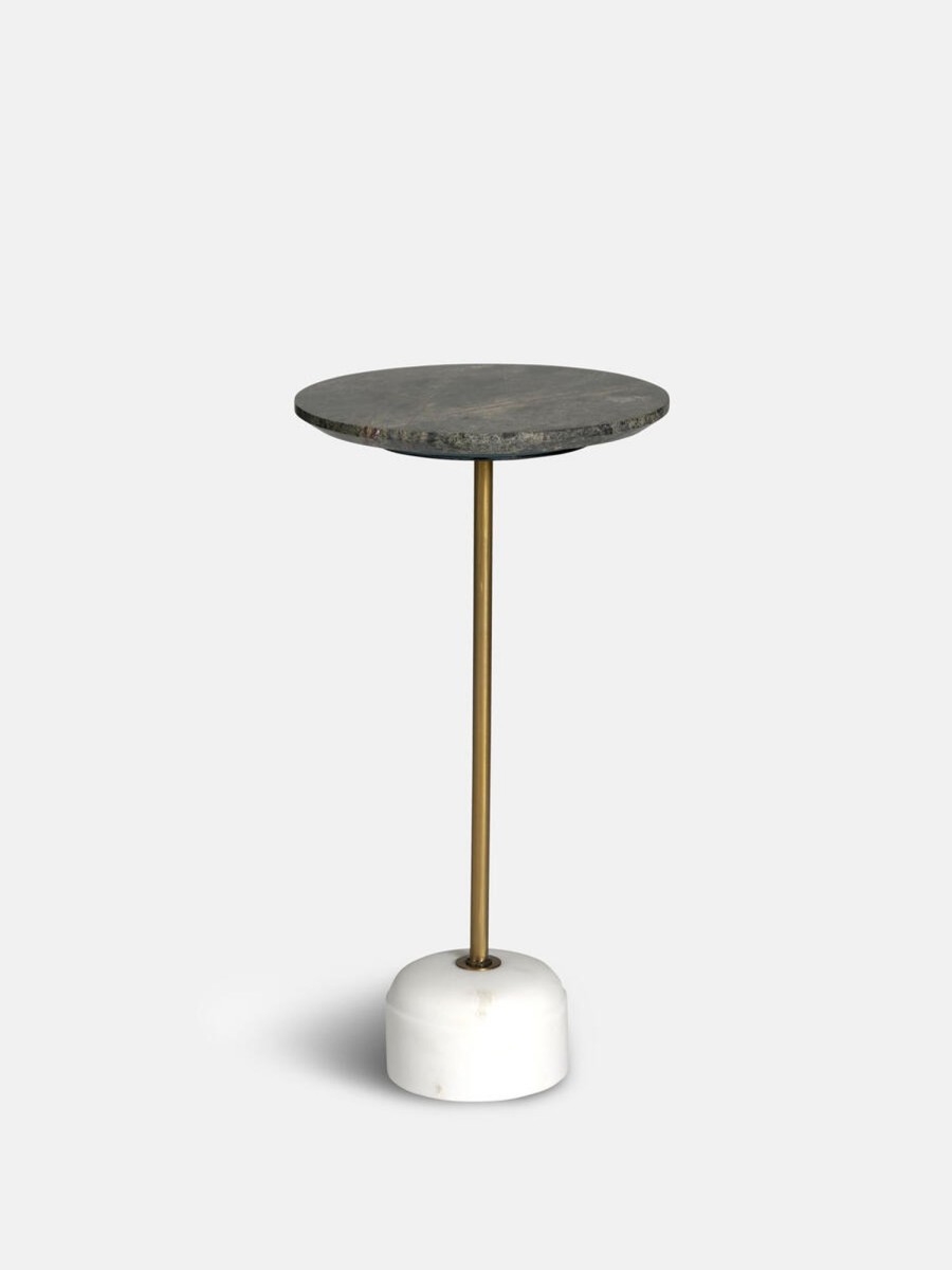 Furniture Soho Home | Fleet Side Table, Small/Tall Marble Jurassic Green