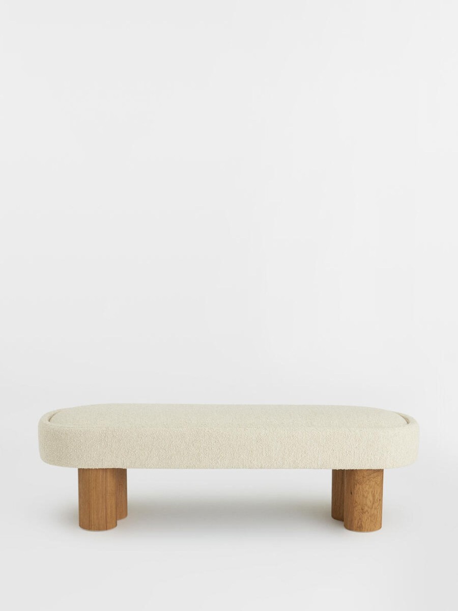 Furniture Soho Home | Nieve Bench, Boucle Sand