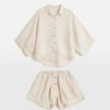 Bathroom Soho Home | Eloise Linen Short Pyjamas Oatmeal