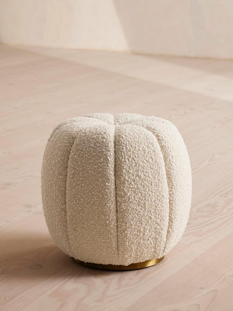 Furniture Soho Home | Sofia Footstool, Boucle, Natural