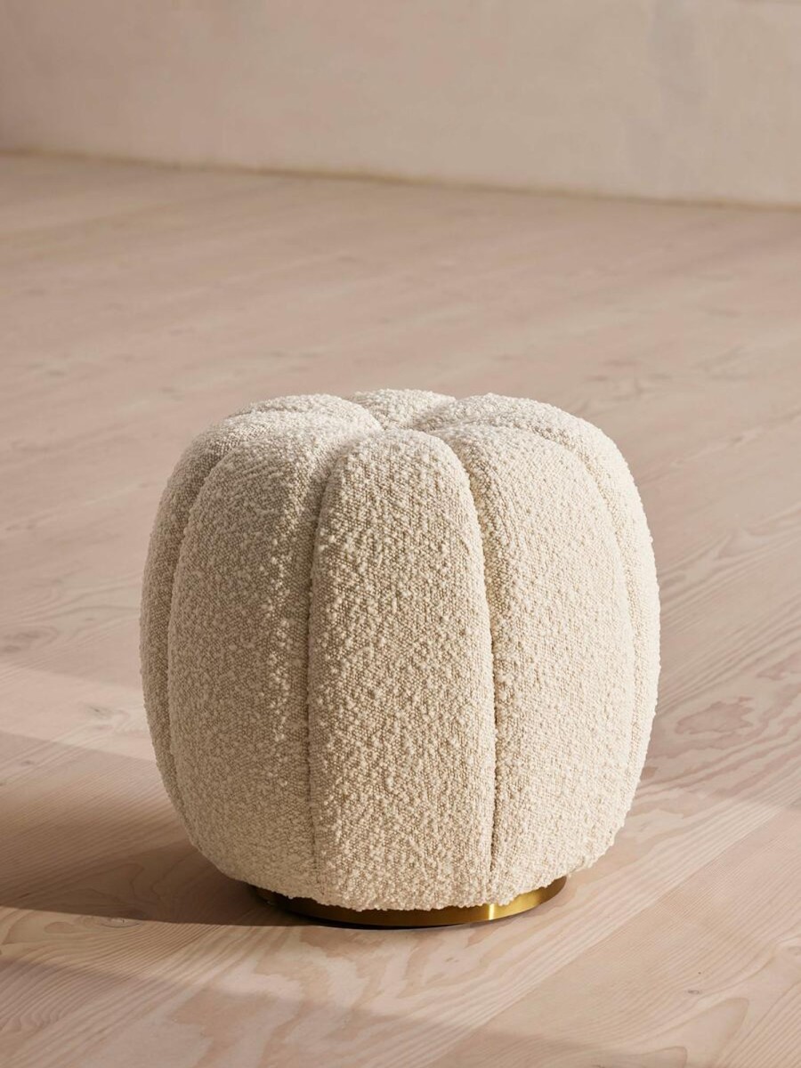 Furniture Soho Home | Sofia Footstool, Boucle, Natural