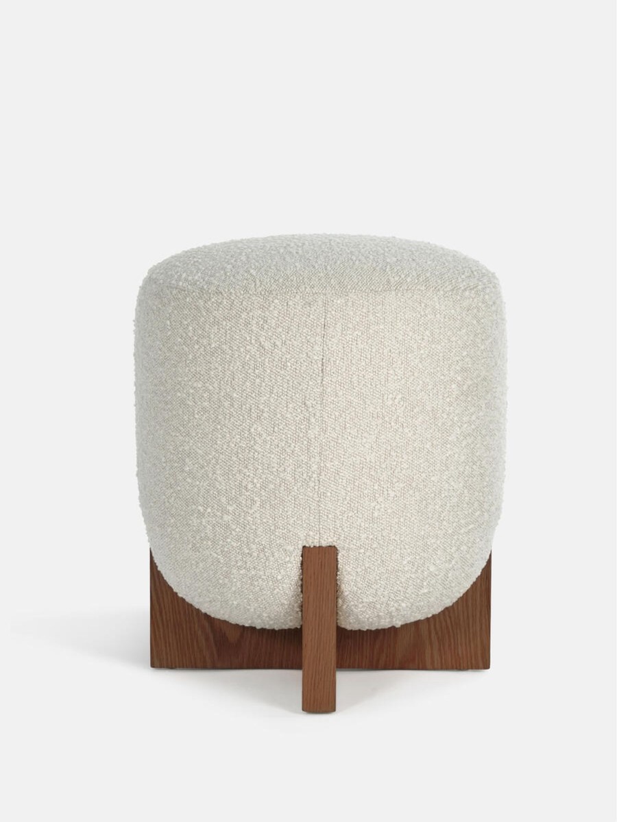 Furniture Soho Home | Eldon Stool, Walnut, Boucle