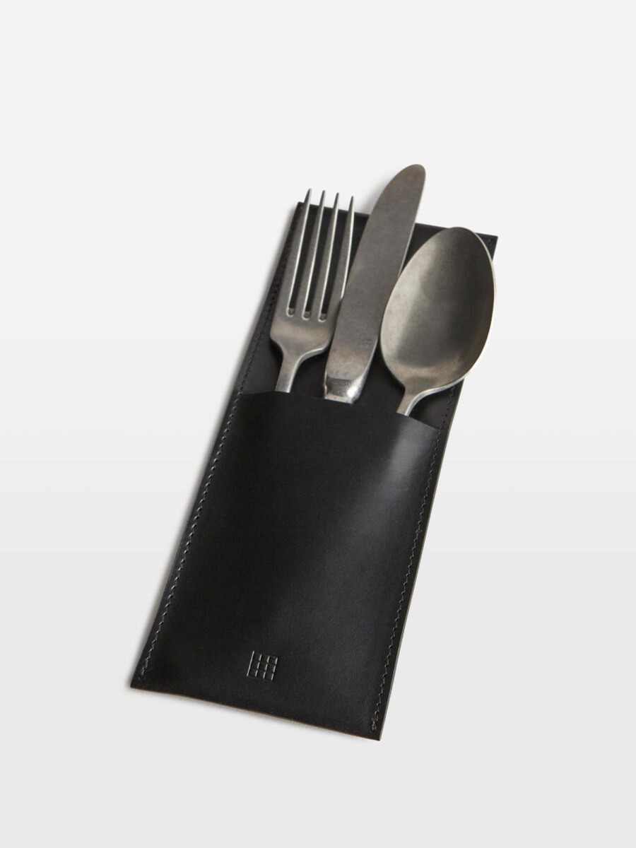 Dining Soho Home | Paradise Row Cutlery Pouch, Set Of Six Black