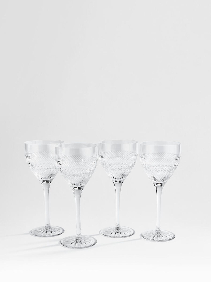 Dining Soho Home | Huxley Cut Crystal Wine Glass, Set Of Four