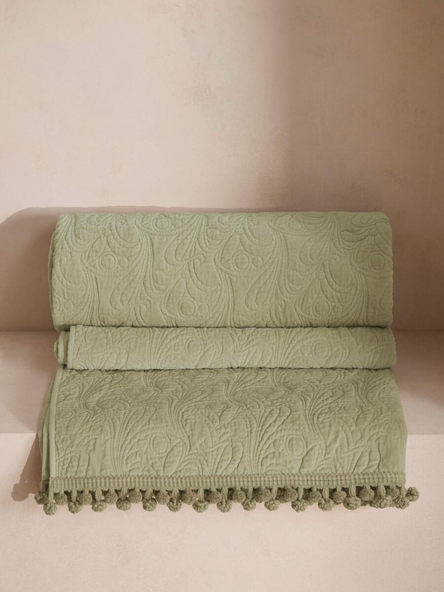 Textiles Soho Home | Obie Bedspread Sage