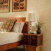 Furniture Soho Home | Micah Bedside Table, Walnut Burl