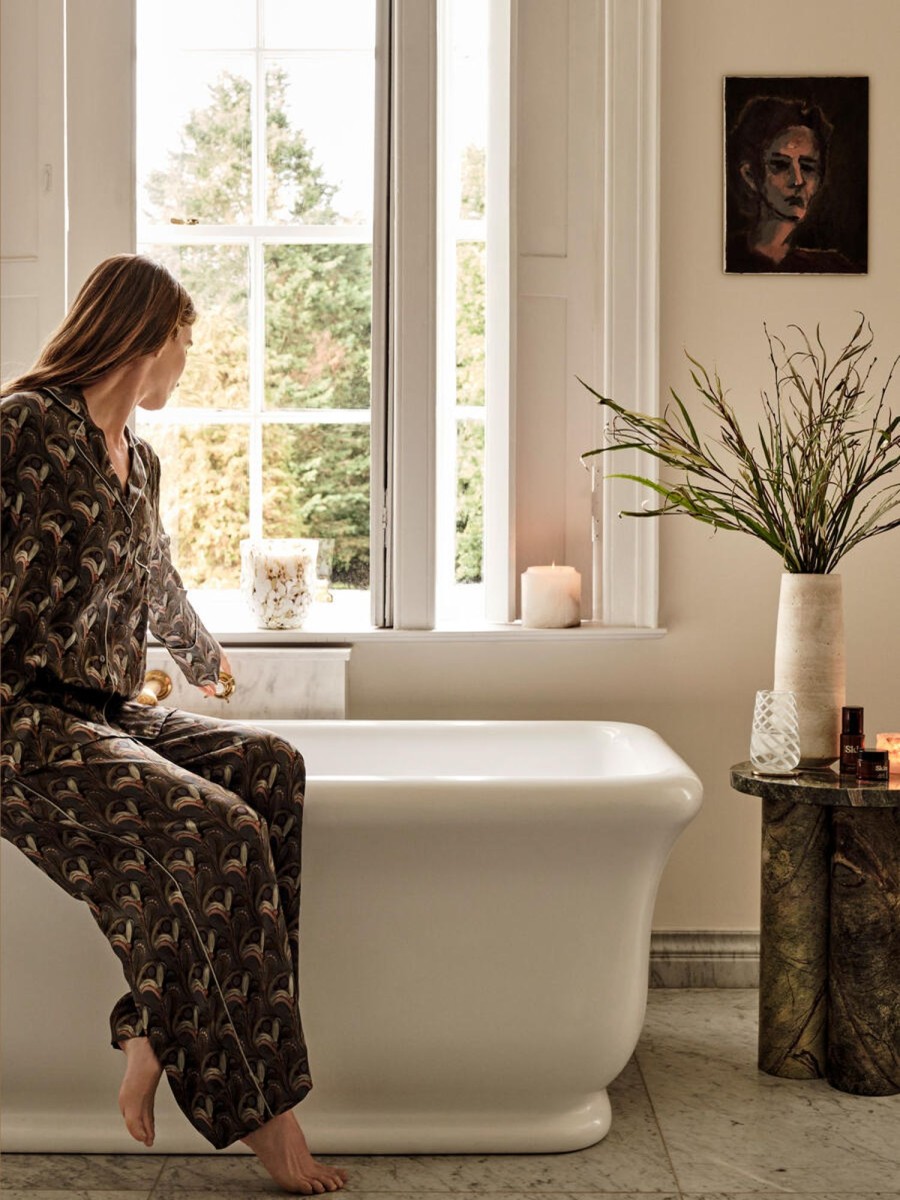 Bathroom Soho Home | Obie Sage Silk Pyjamas