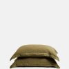 Textiles Soho Home | Luna Linen Oxford Pillowcase, Set Of Two Olive