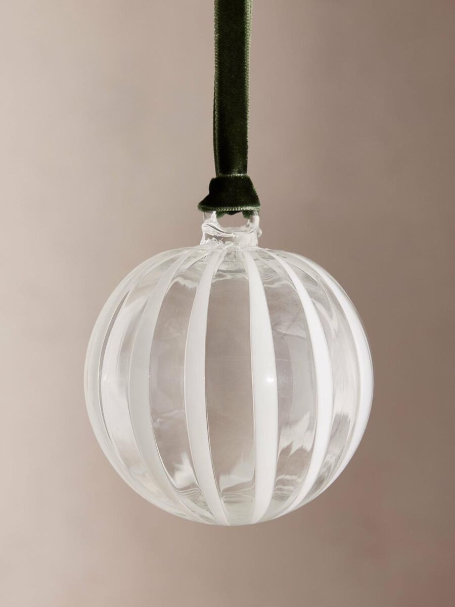 Decor Soho Home | Robyn Baubles, White Stripe, Set Of Four