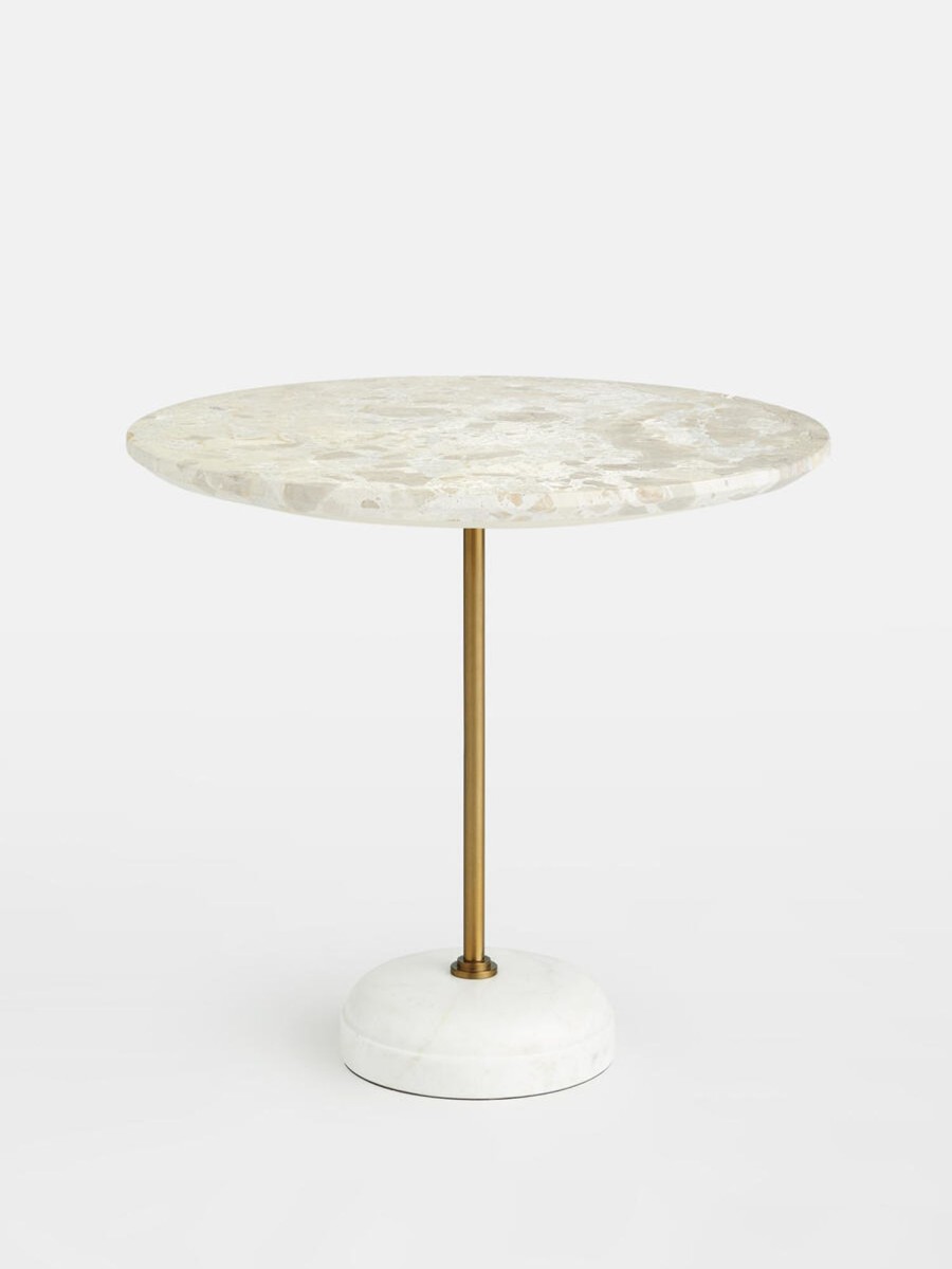 Furniture Soho Home | Fleet Side Table, Large/Low Marble Kapri