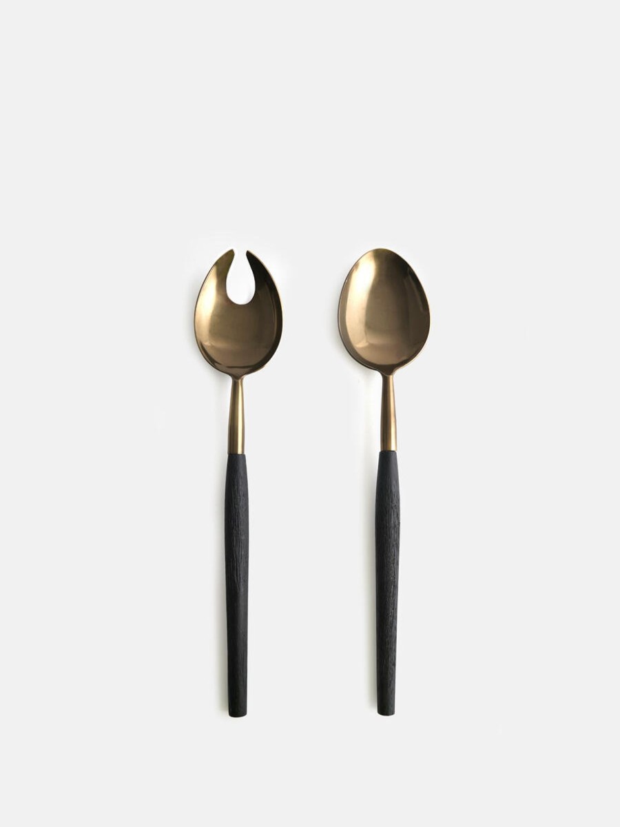 Dining Soho Home | Cresswell Black Mango & Antique Bronze Serving Set