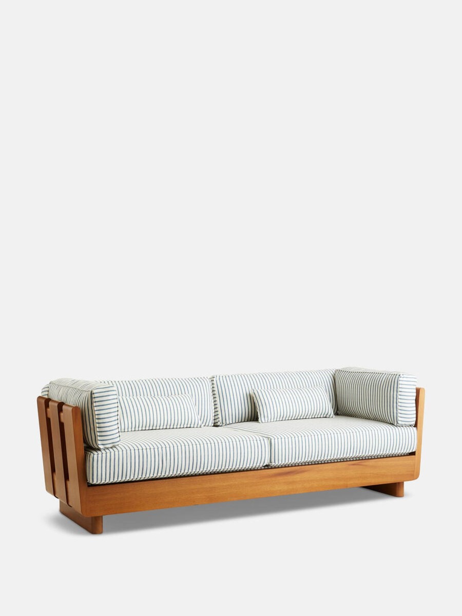 Furniture Soho Home | Johanna Outdoor Sofa, Harriet Stripe, Blue