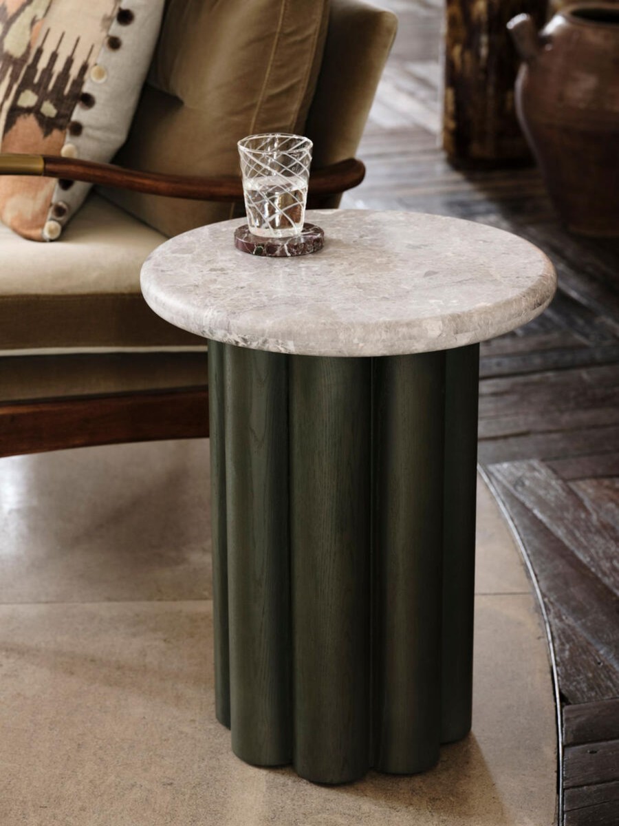 Furniture Soho Home | Radcott Side Table, Grey Emperador Marble