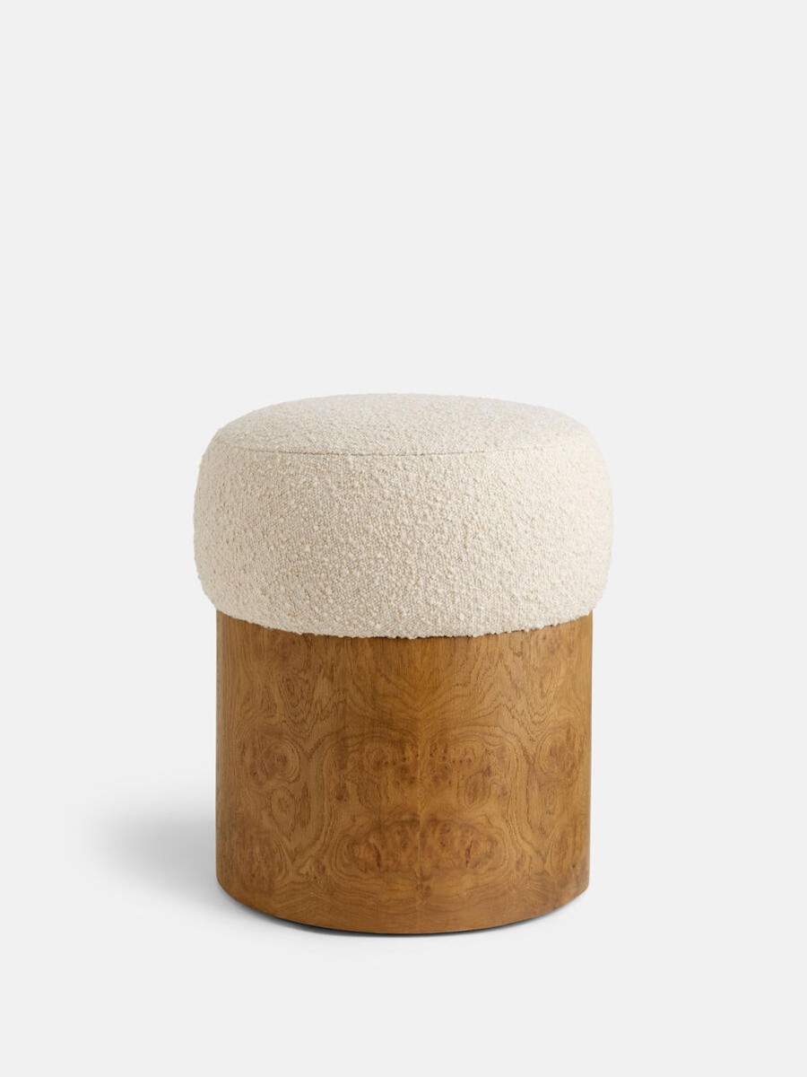 Furniture Soho Home | Bertie Footstool, Boucle Sand